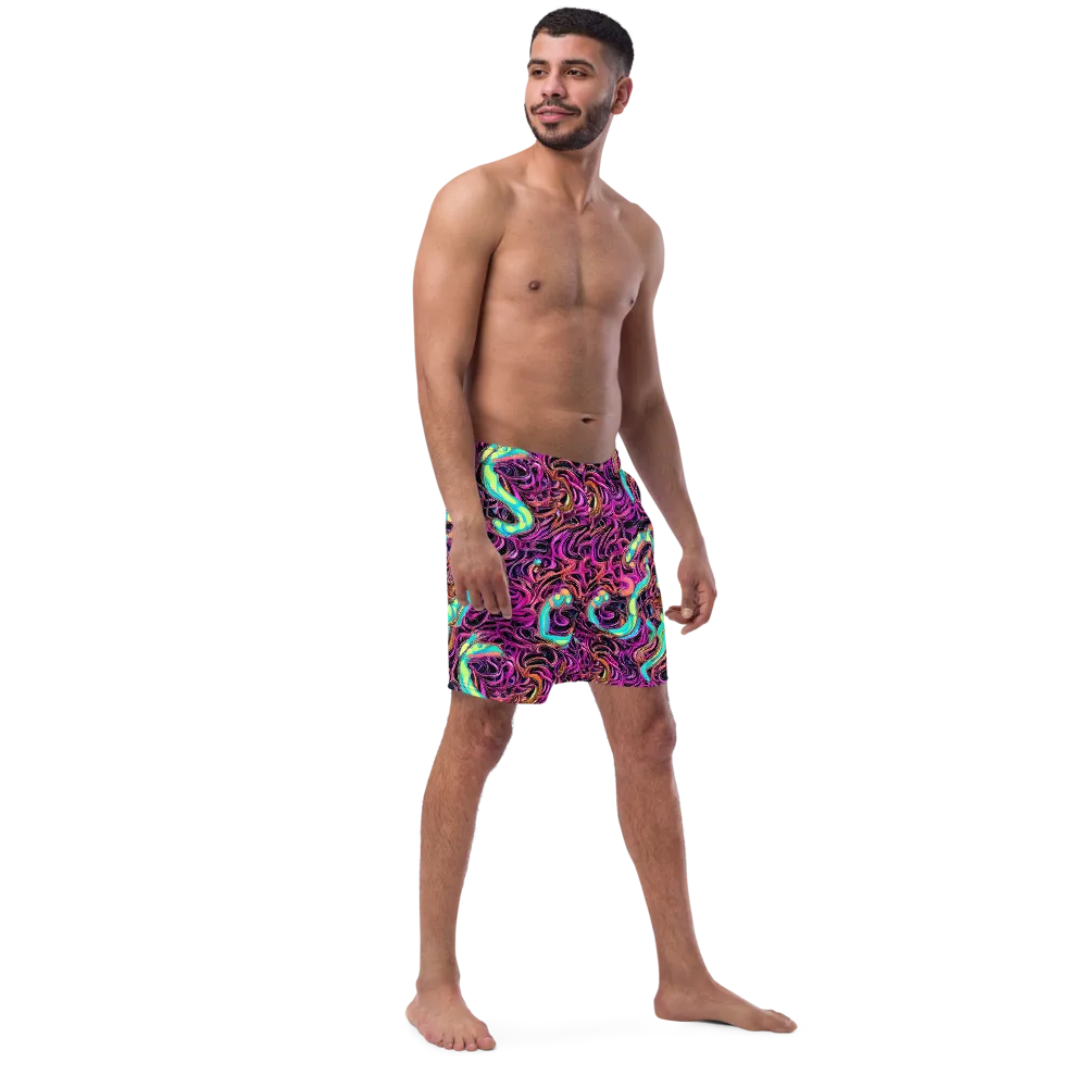 Neon Drizzle on Swim Trunks — Right Front
