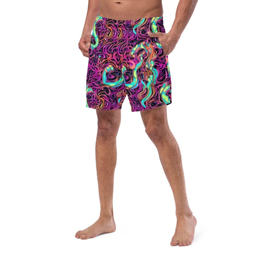 Neon Drizzle on Swim Trunks — Left Front