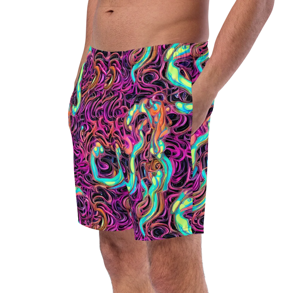 Neon Drizzle on Swim Trunks — Left Front