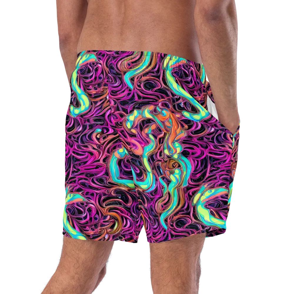 Neon Drizzle on Swim Trunks — Right Back