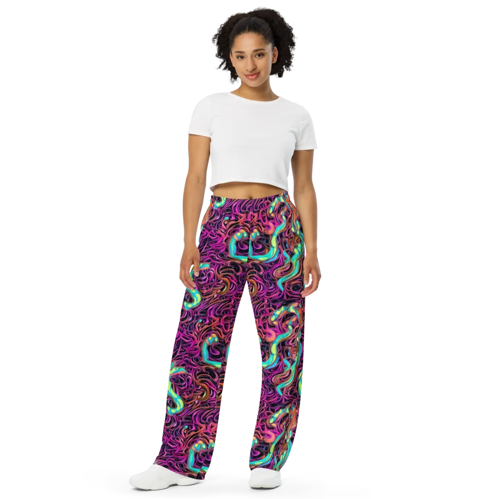 Neon Drizzle on Wide-Leg Pants — Front