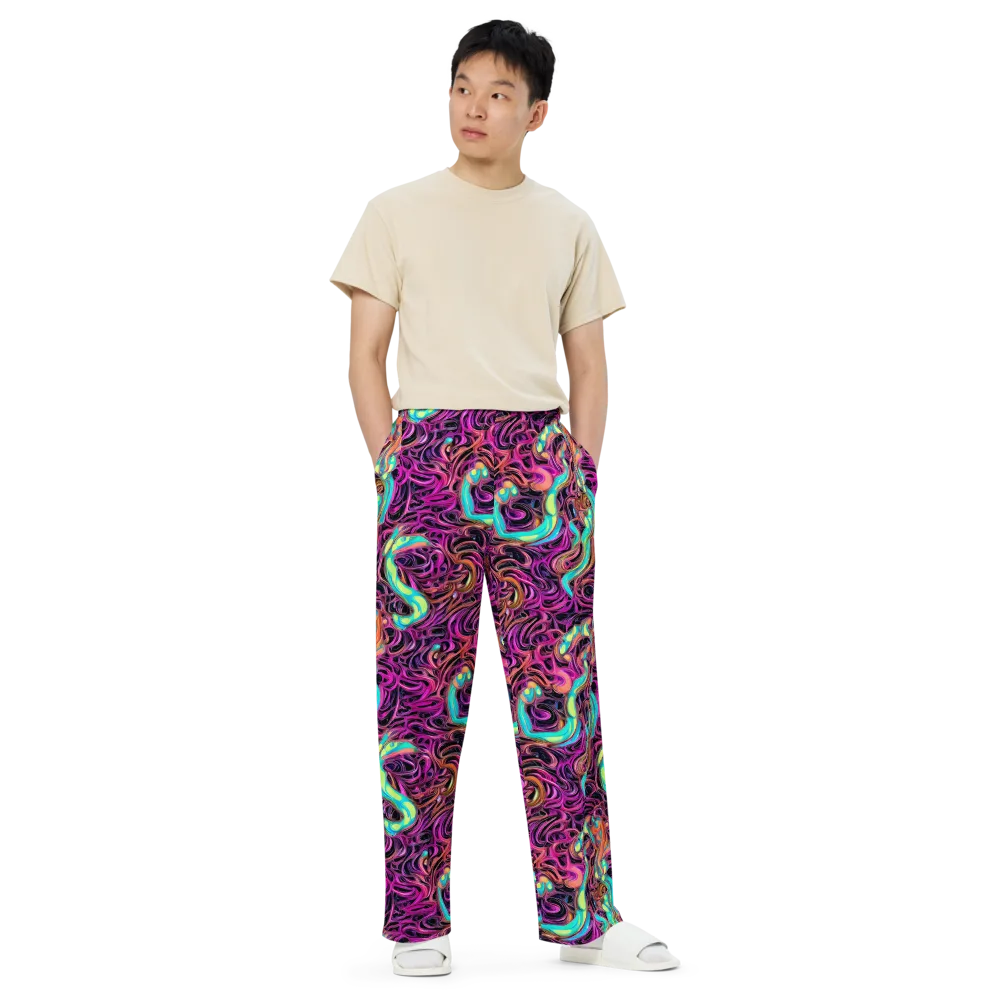 Neon Drizzle on Wide-Leg Pants — Front