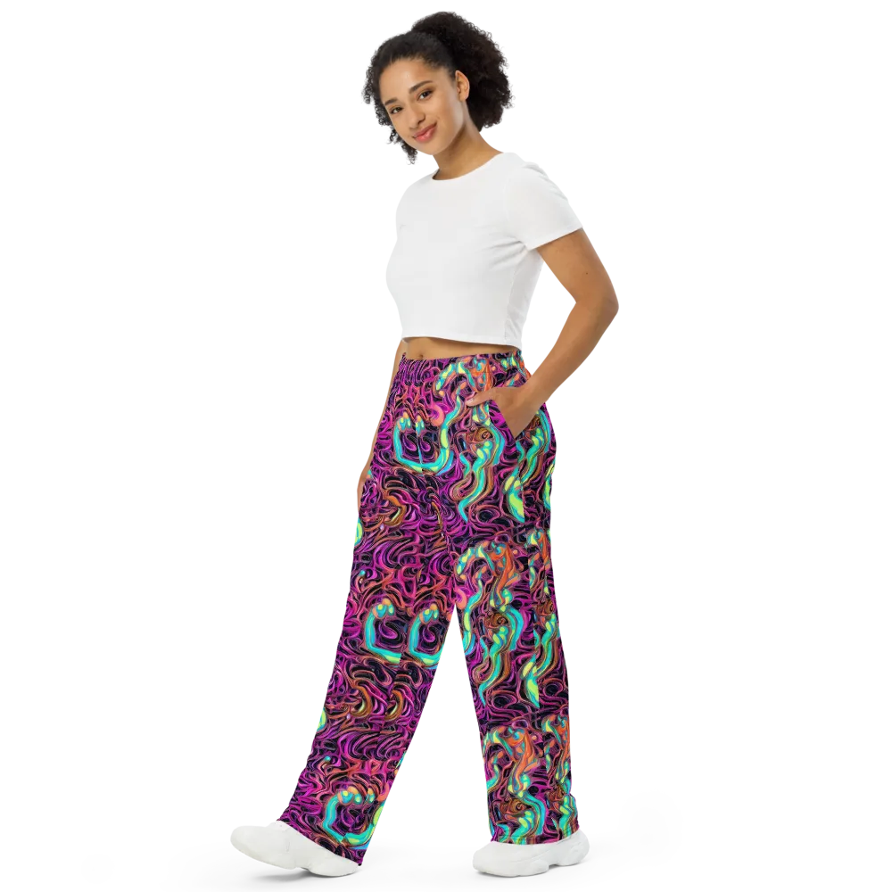 Neon Drizzle on Wide-Leg Pants — Left Front