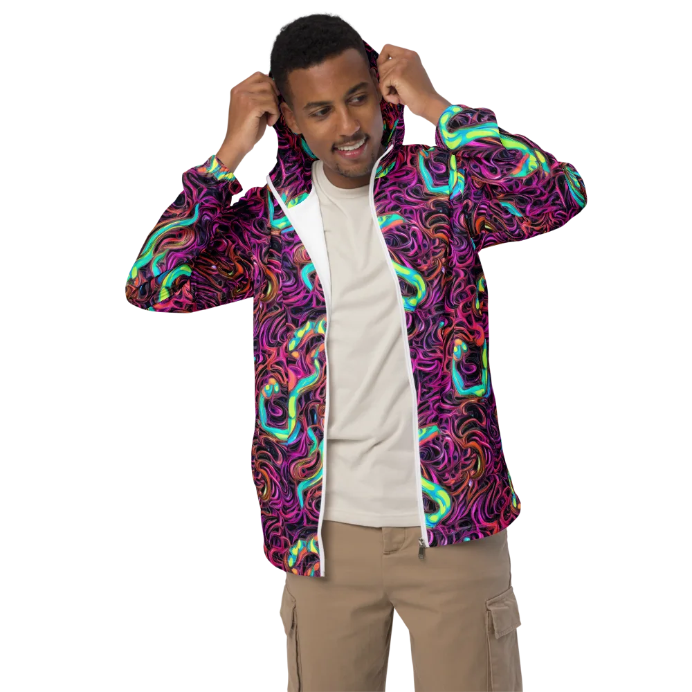 Neon Drizzle on Men's Windbreaker — Front
