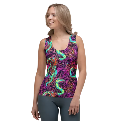 Neon Drizzle on a Women's Tank Top