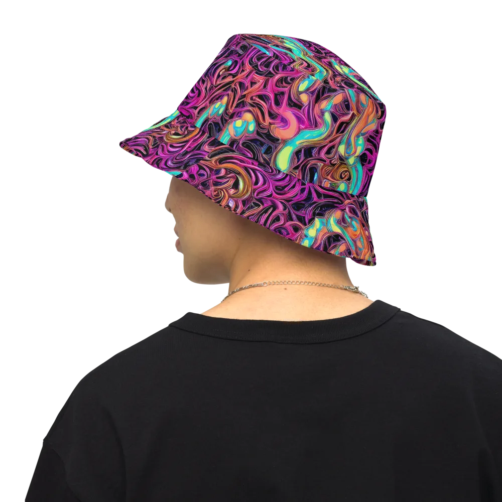 Neon Drizzle on Reversible Bucket Hat — Back Inside