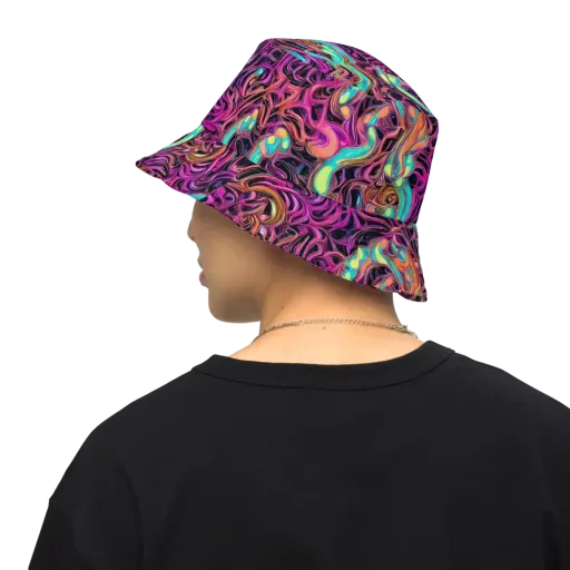 Neon Drizzle on a Reversible Bucket Hat