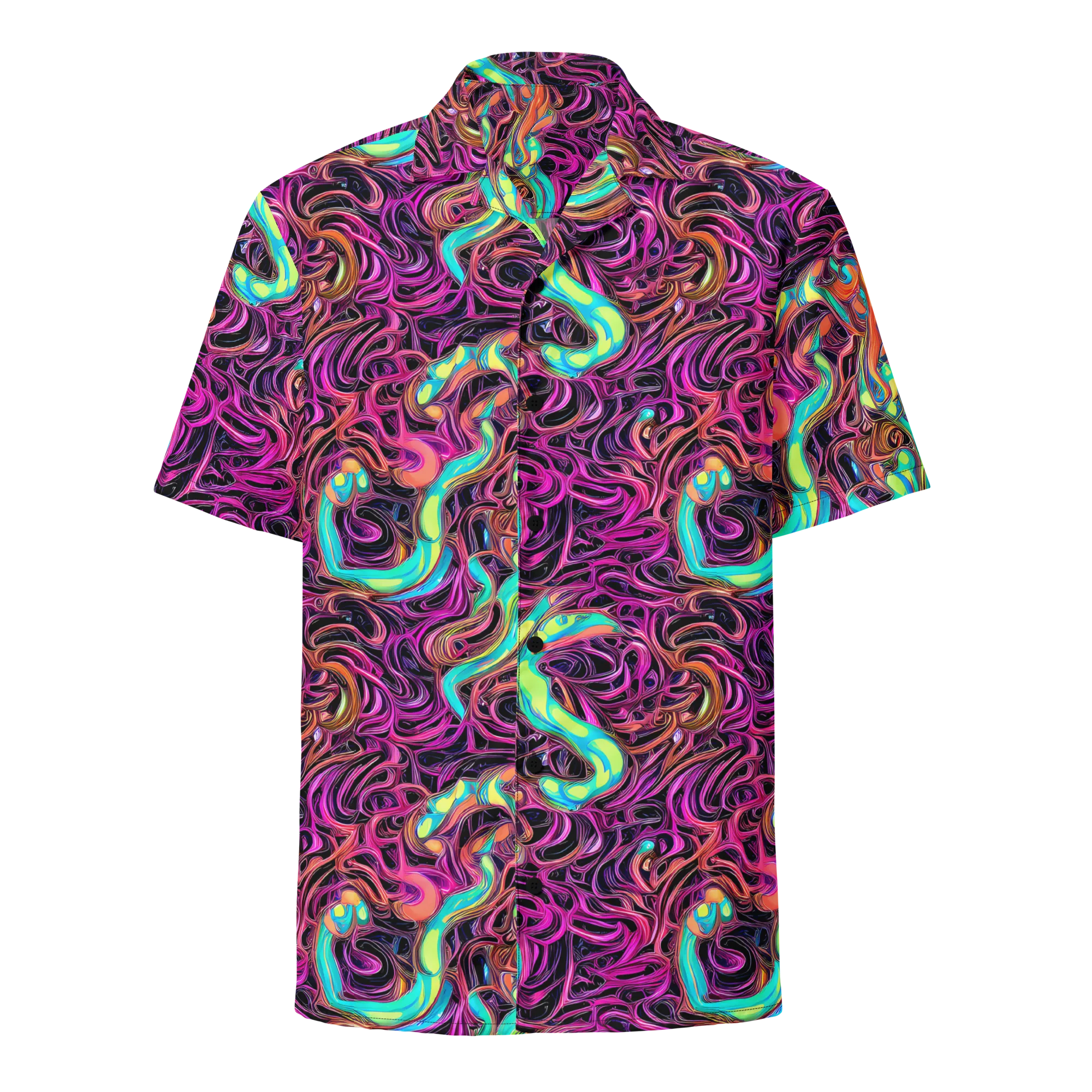 Neon Drizzle on Button Shirt — Front