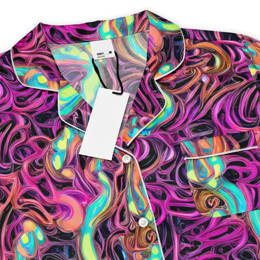 Neon Drizzle on Women's Short Sleeve Pajama Top — Product details