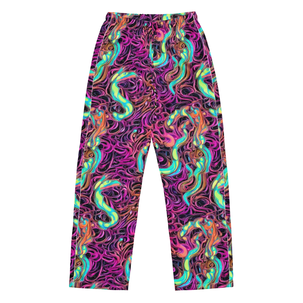 Neon Drizzle on Women's Pajama Pants — Front