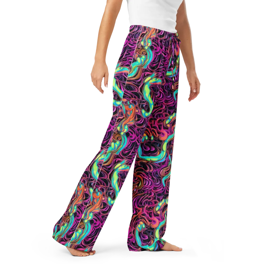 Neon Drizzle on Women's Pajama Pants — Right Front