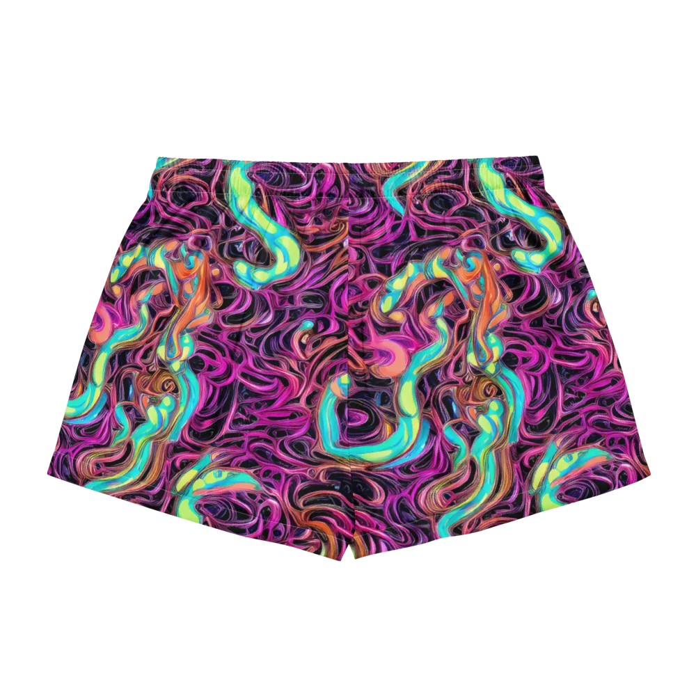 Neon Drizzle on Women's Pajama Shorts — Back