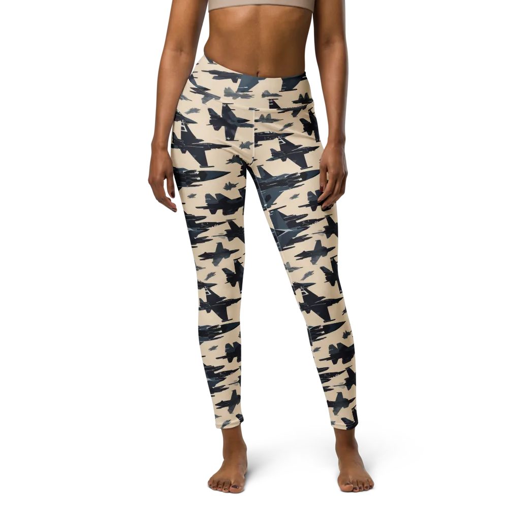 Jet Stream on Yoga Leggings — Front