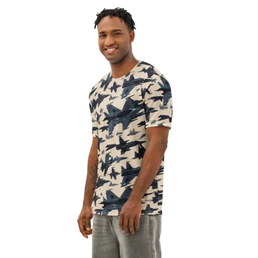Jet Stream on a Men's Cotton Crew Neck T-Shirt