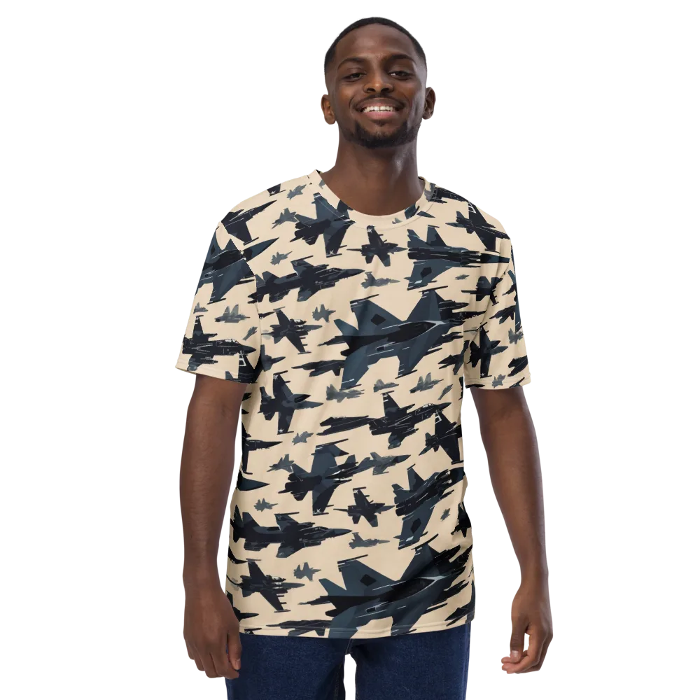 Jet Stream on Men's Crew Neck T-Shirt — Front