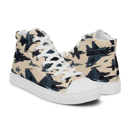 Jet Stream on a Men's High Top Canvas Shoes