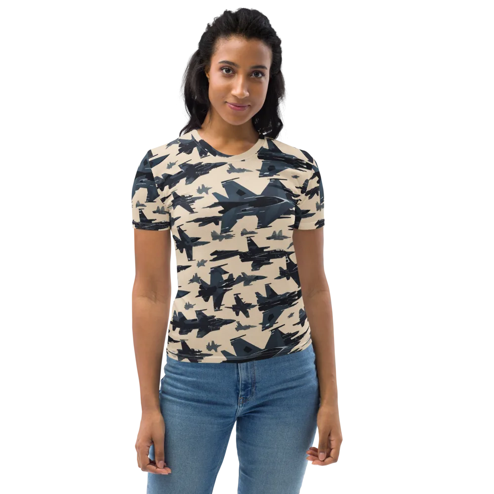 Jet Stream on Women's Crew Neck T-Shirt — Front