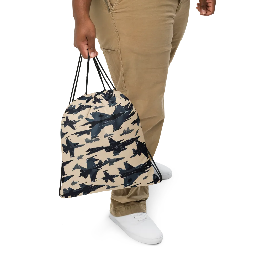 Jet Stream on Drawstring Bag — Front