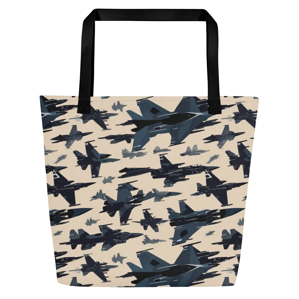 Jet Stream on Large Tote Bag W/ Pocket — Front