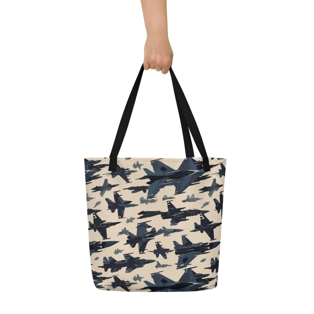 Jet Stream on Large Tote Bag W/ Pocket — Front