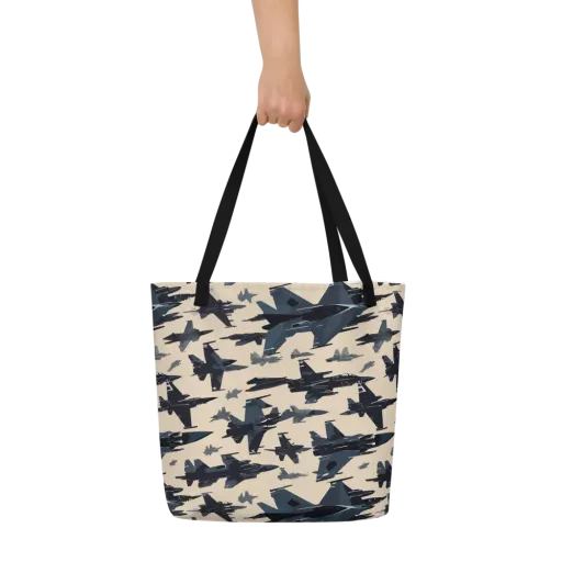 Jet Stream on a Large Tote Bag W/ Pocket