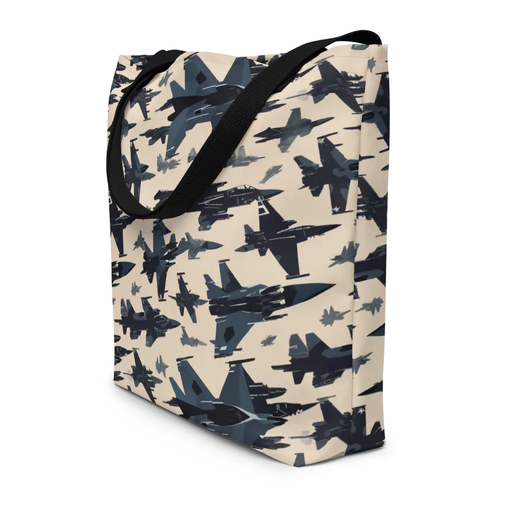 Jet Stream on Large Tote Bag W/ Pocket — Front