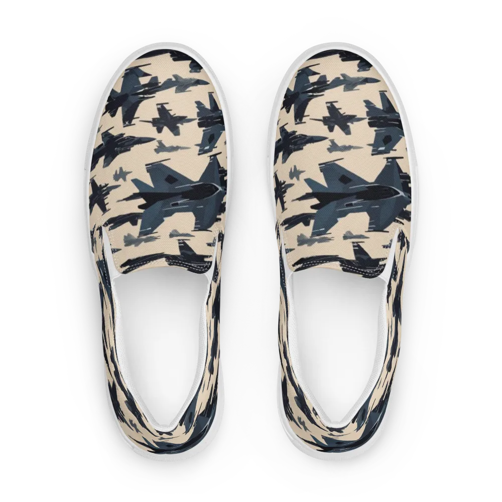 Jet Stream on Women's Slip-On Canvas Shoes — Front