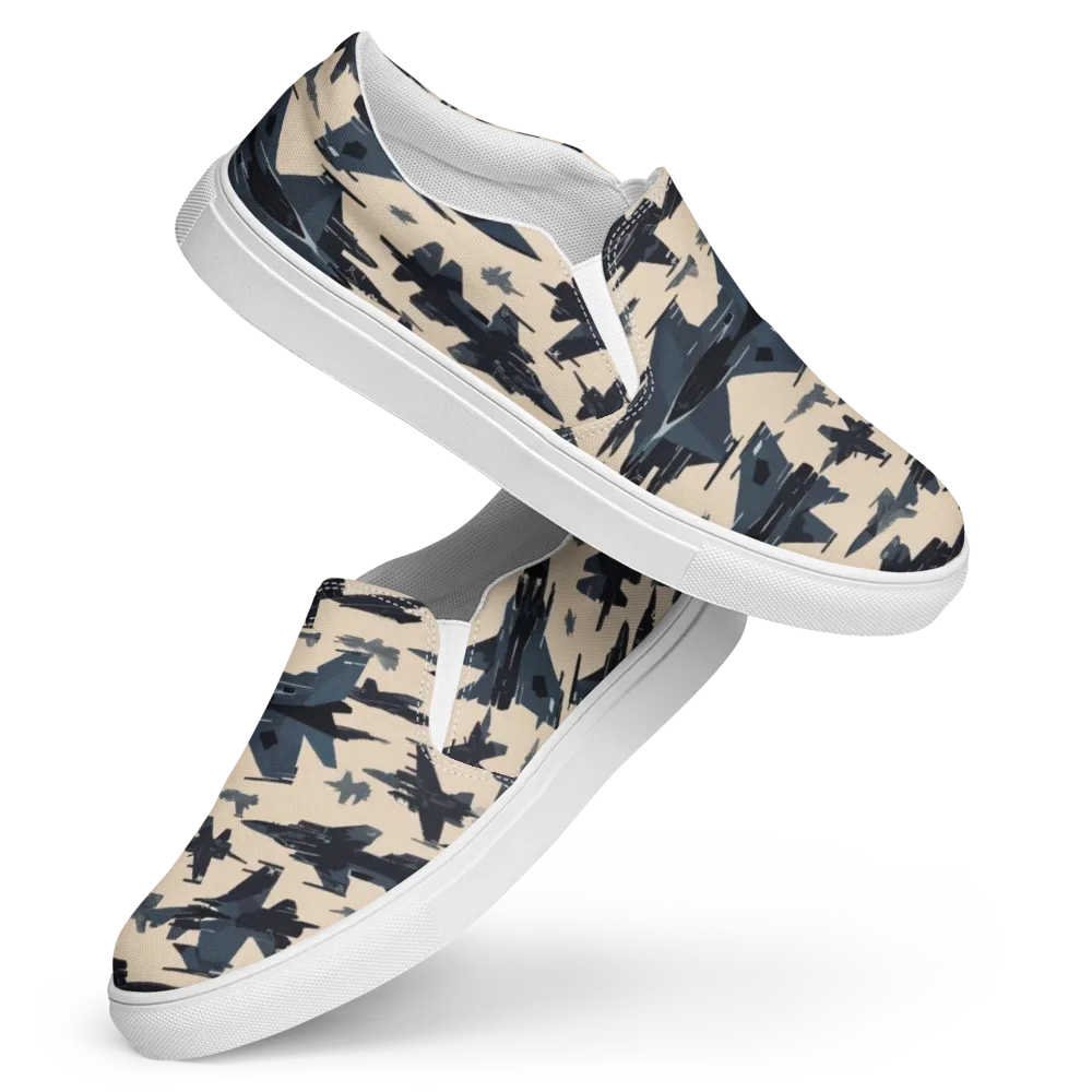 Jet Stream on Women's Slip-On Canvas Shoes — Front