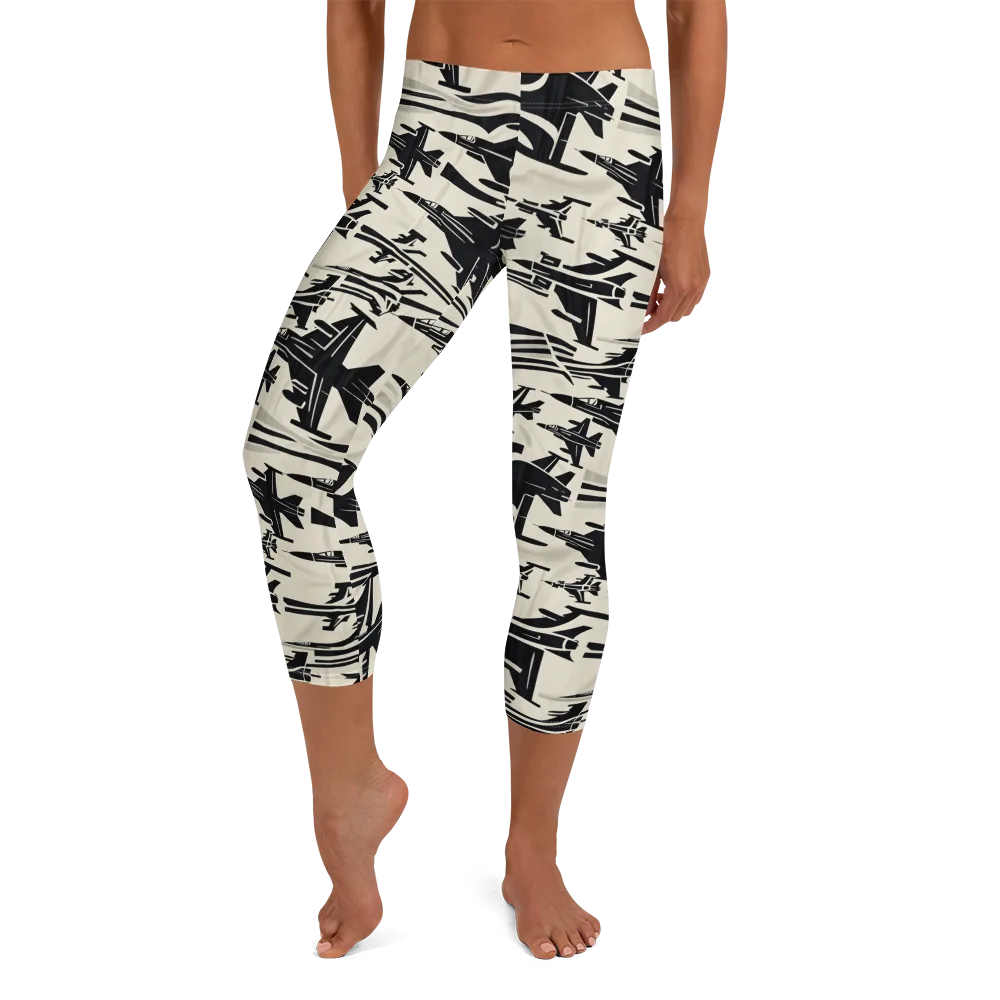 Runway Static on Capri Leggings — Front