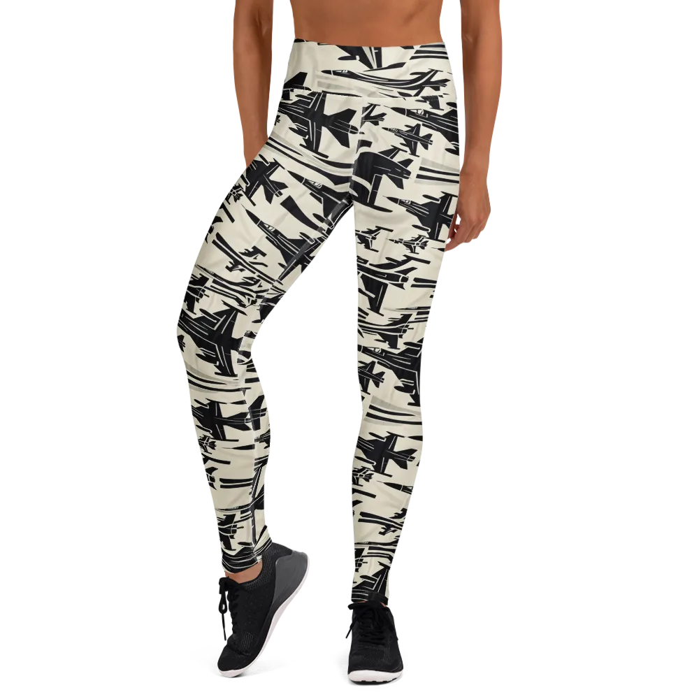 Runway Static on Yoga Leggings — Front