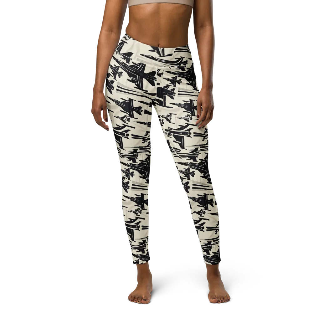 Runway Static on Yoga Leggings — Front