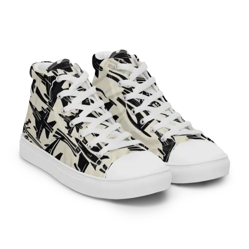 Runway Static on a Men's High Top Canvas Shoes