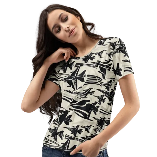 Runway Static on a Women's Crew Neck T-Shirt