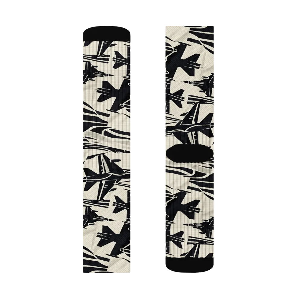 Runway Static on Socks — Right Sock