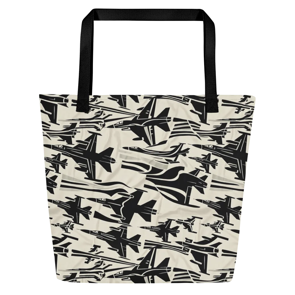 Runway Static on Large Tote Bag W/ Pocket — Front