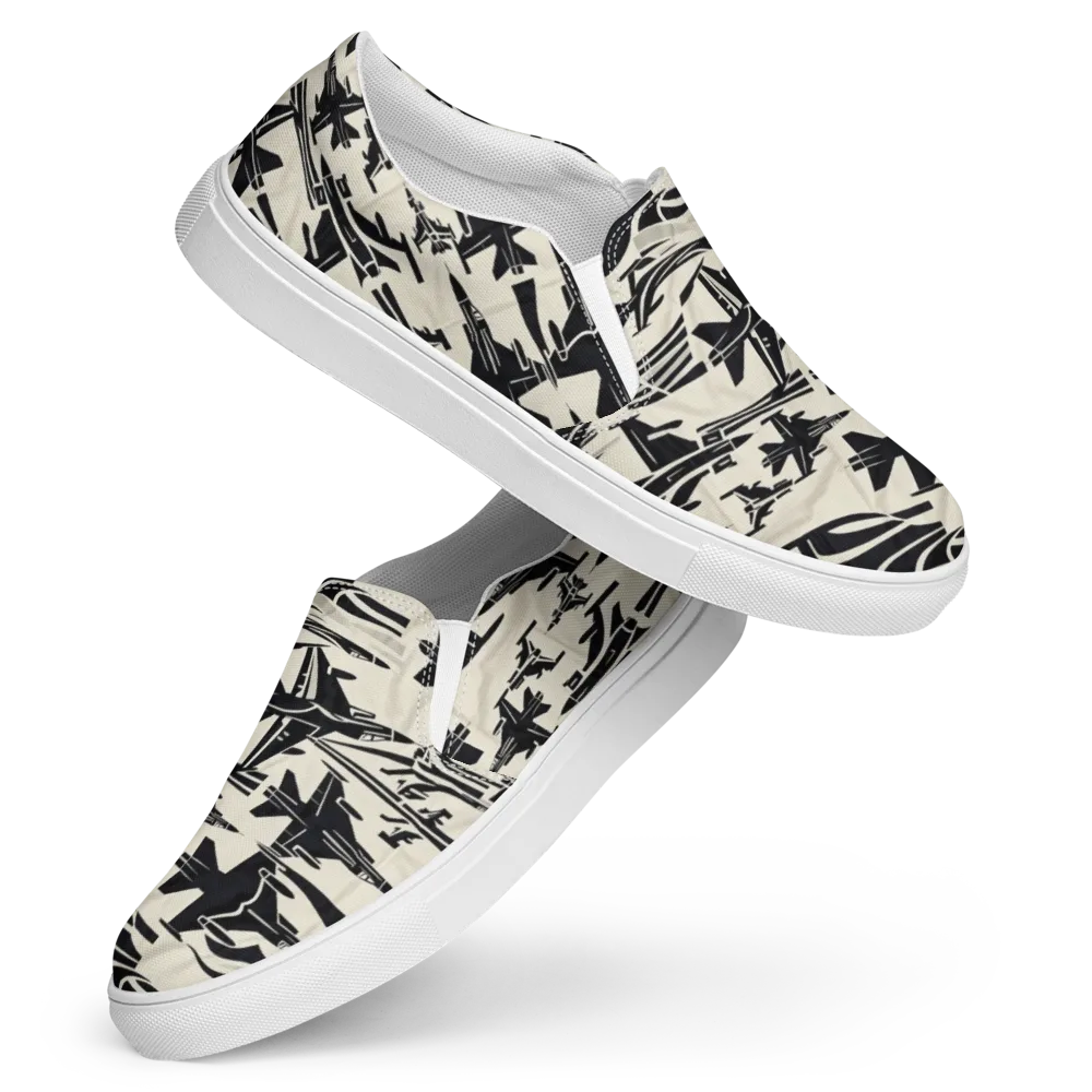 Runway Static on Women's Slip-On Canvas Shoes — Front