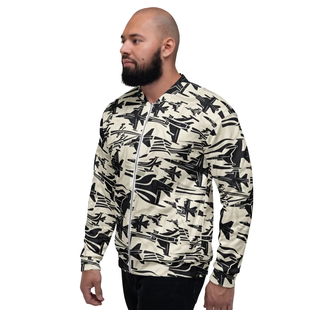 Runway Static on Bomber Jacket — Left