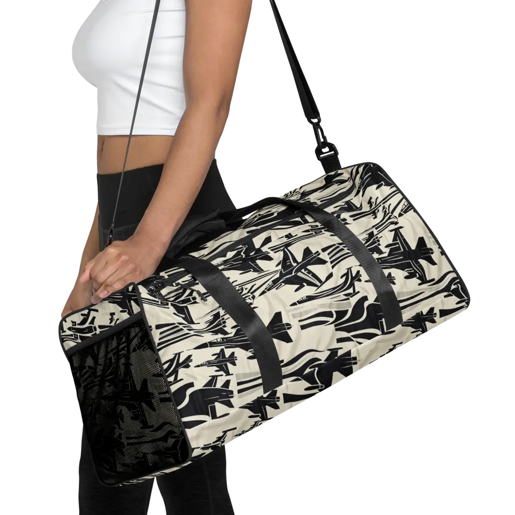 Runway Static on Duffle Bag — Front