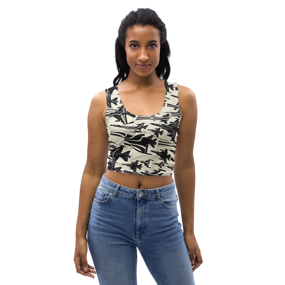 Runway Static on Crop Top — Front