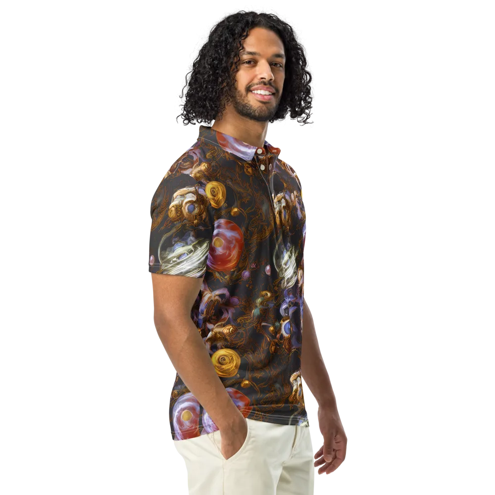 Bloemaert's Galaxy on Men's Slim Fit Polo Shirt — Right Front
