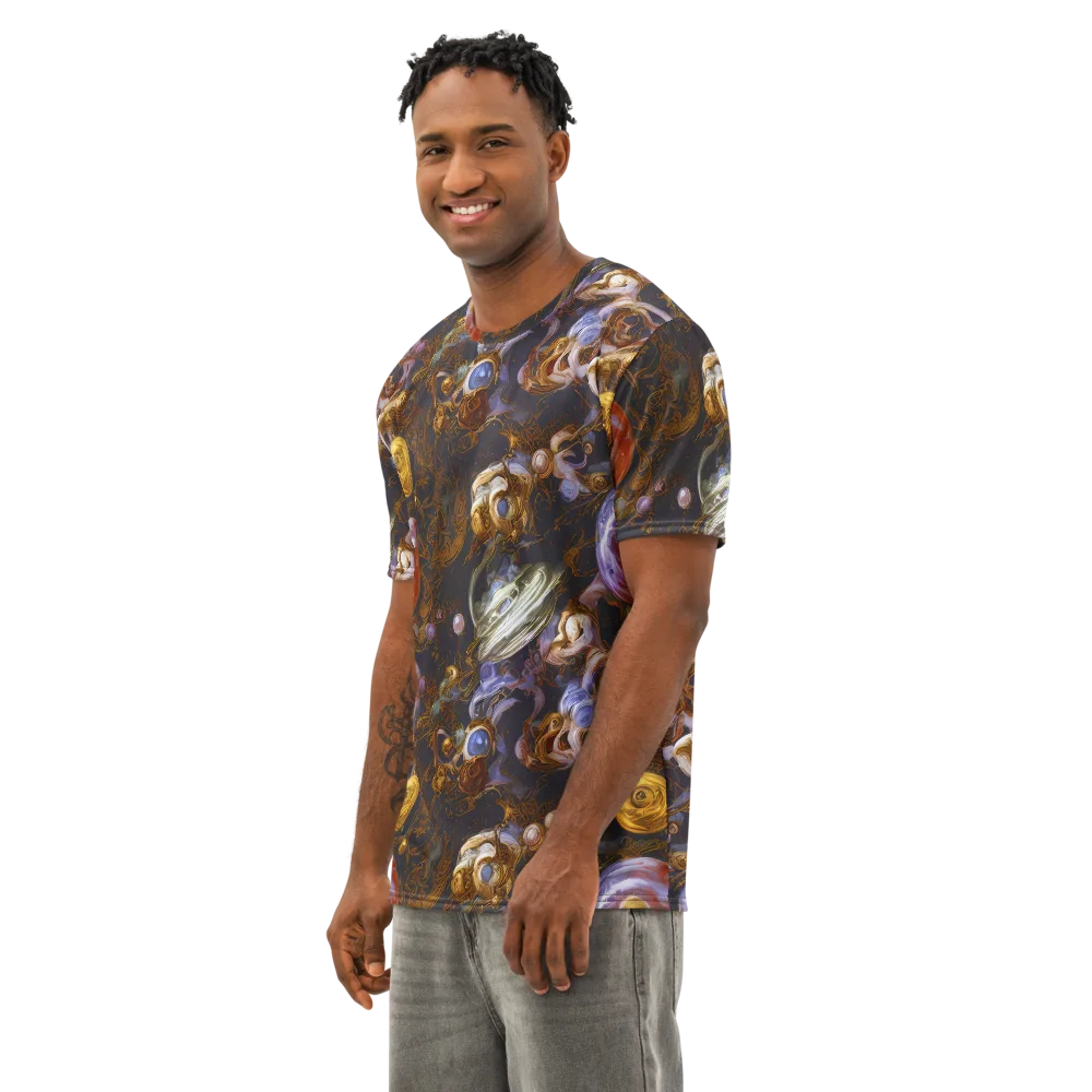 Bloemaert's Galaxy on Men's Cotton Crew Neck T-Shirt — Left Front