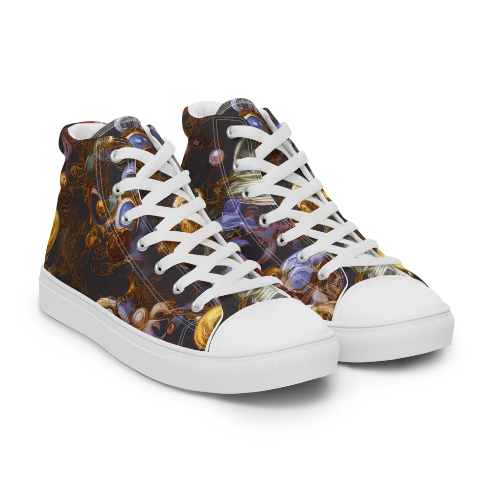 Bloemaert's Galaxy on Men's High Top Canvas Shoes — Right Front