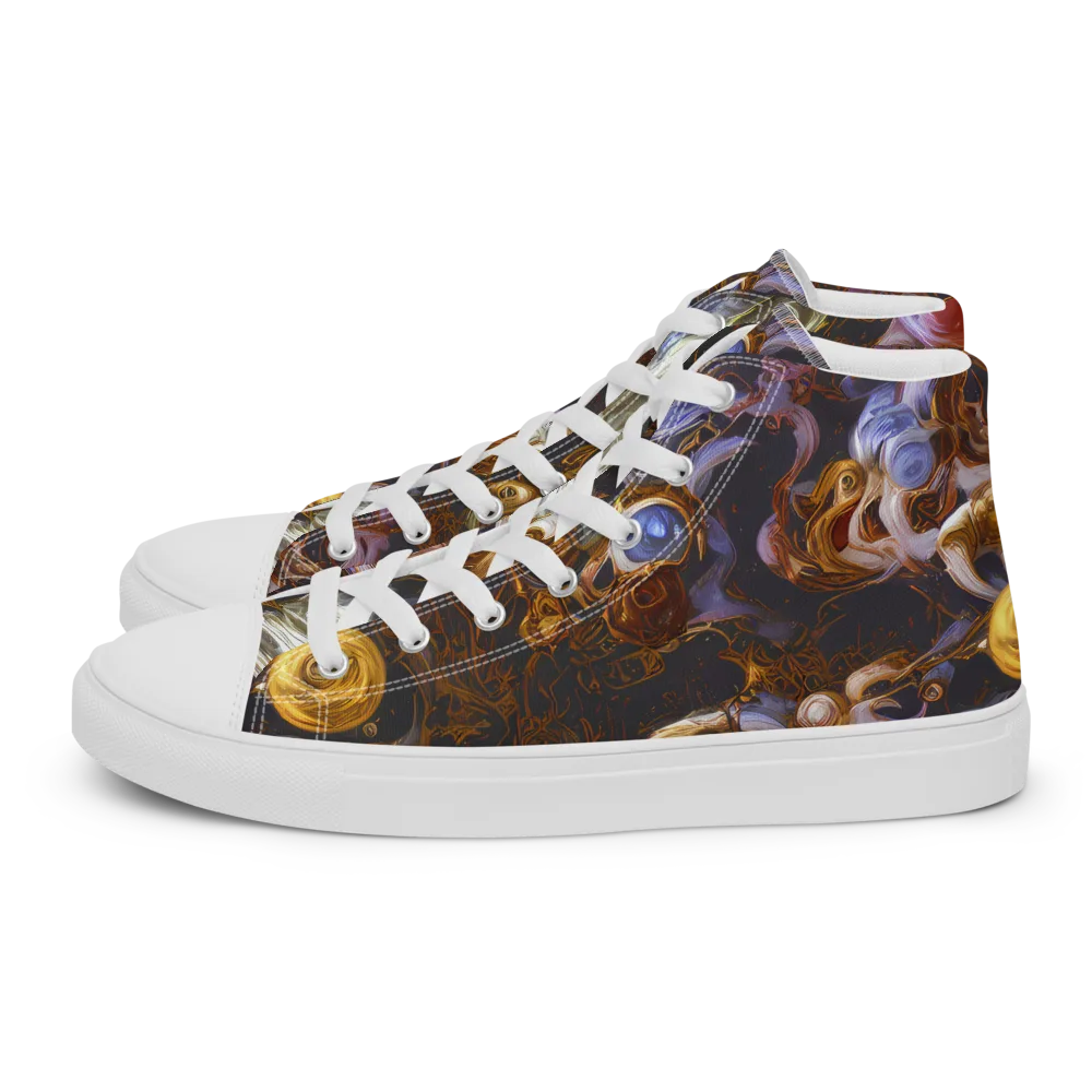 Bloemaert's Galaxy on Men's High Top Canvas Shoes — Left