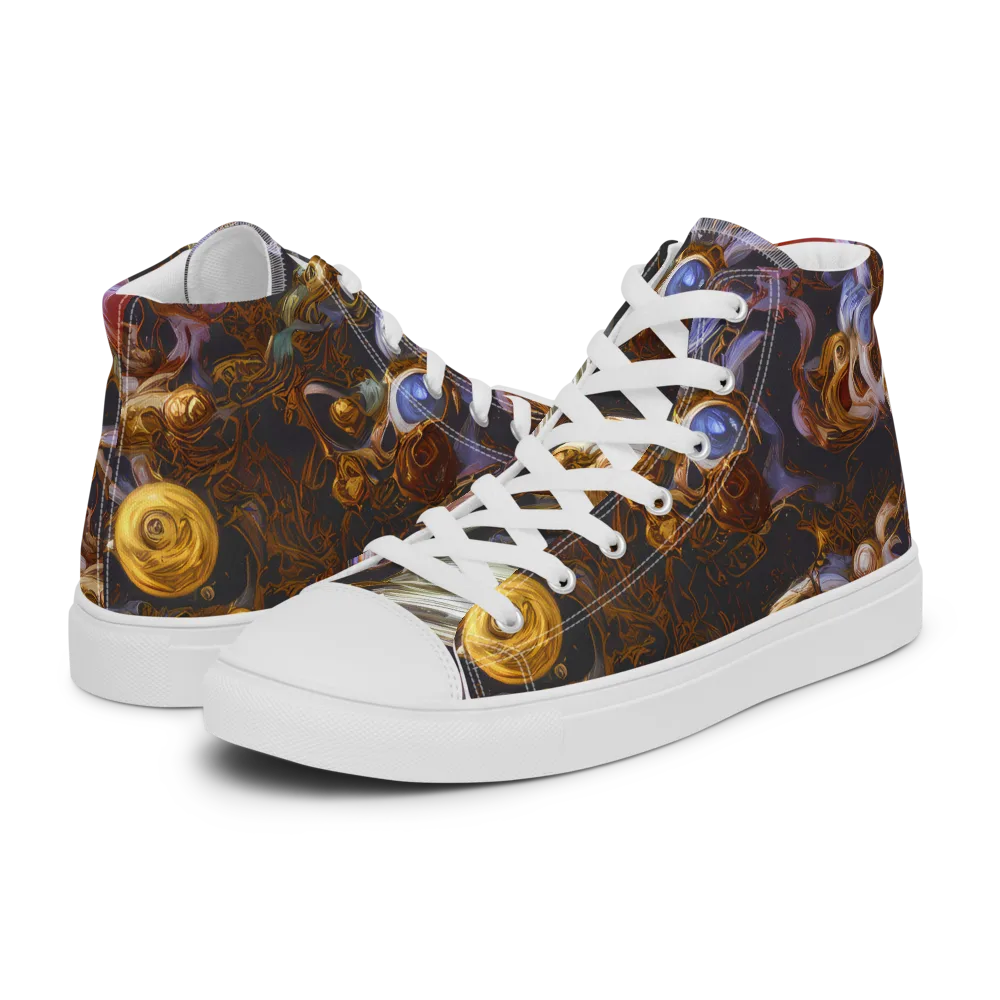 Bloemaert's Galaxy on Men's High Top Canvas Shoes — Left