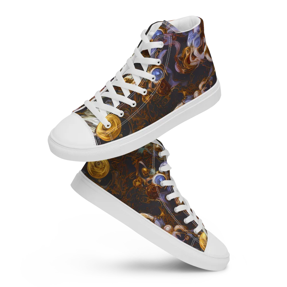 Bloemaert's Galaxy on Men's High Top Canvas Shoes — Front