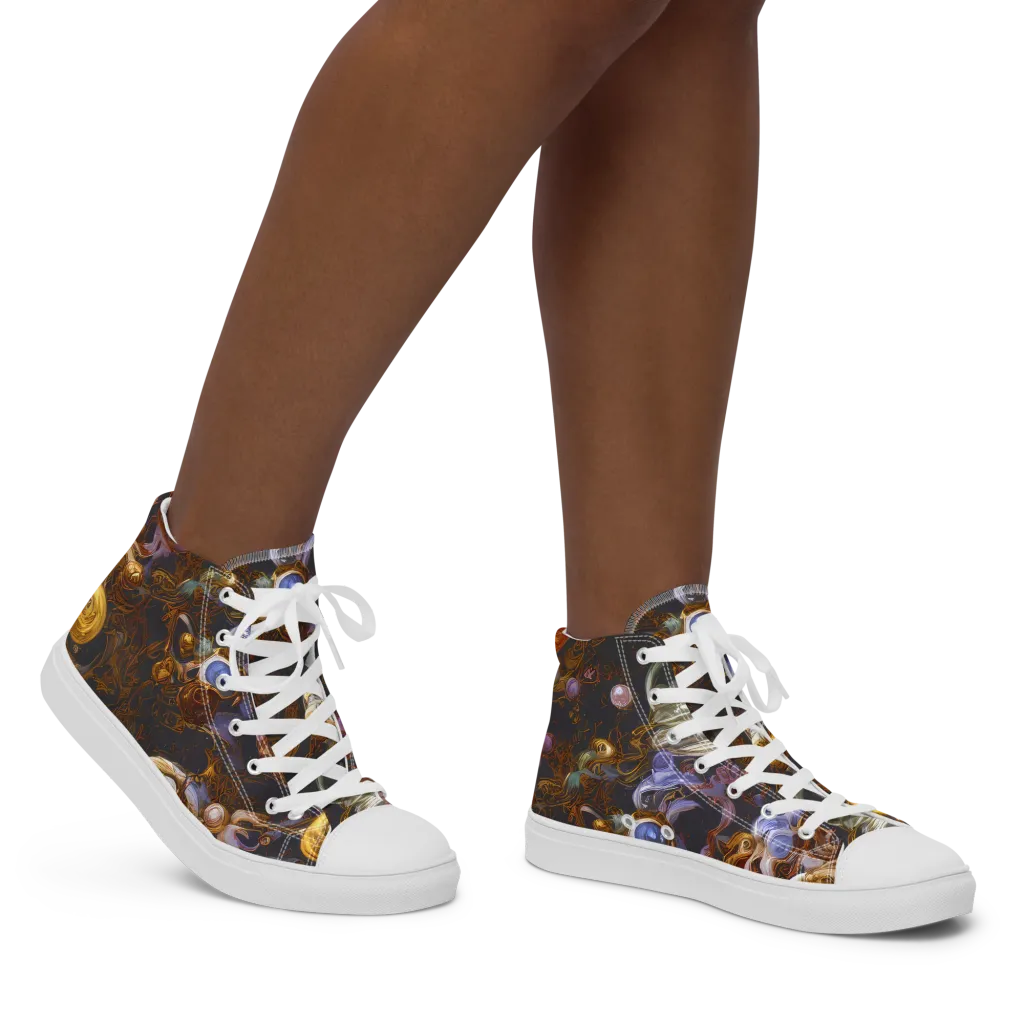 Bloemaert's Galaxy on Women's High Top Canvas Shoes — Right