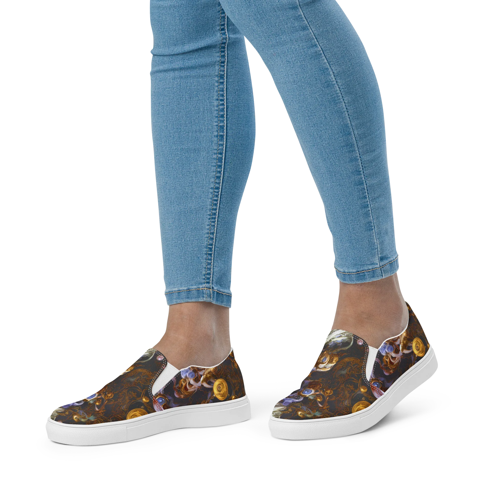Bloemaert's Galaxy on Women's Slip-On Canvas Shoes — Front