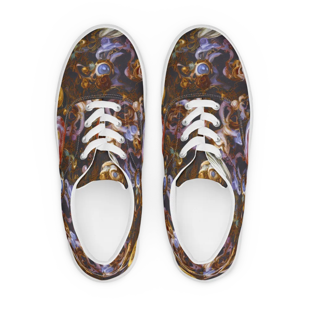 Bloemaert's Galaxy on Men's Lace-Up Canvas Shoes — Front