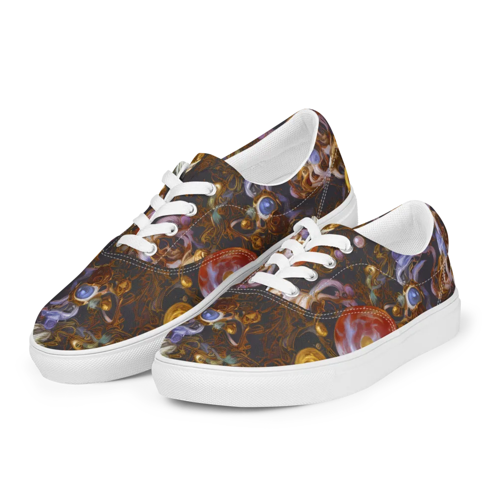 Bloemaert's Galaxy on Men's Lace-Up Canvas Shoes — Left Front