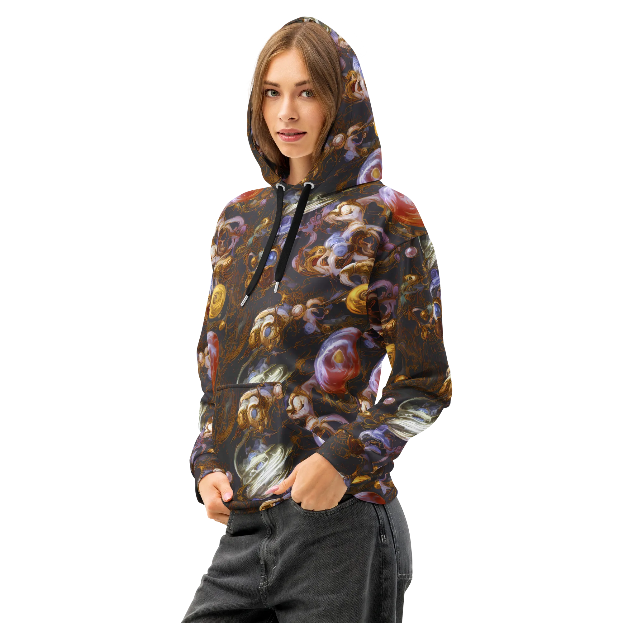Bloemaert's Galaxy on Cotton Hoodie — Left Front